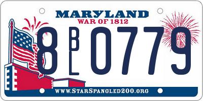 MD license plate 8BL0779