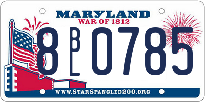 MD license plate 8BL0785