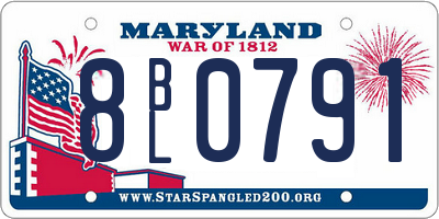 MD license plate 8BL0791