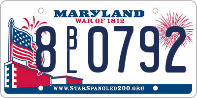 MD license plate 8BL0792