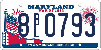 MD license plate 8BL0793