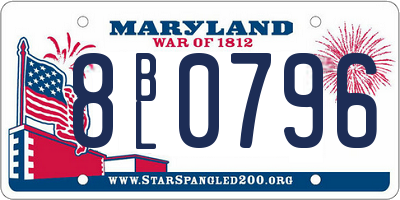 MD license plate 8BL0796