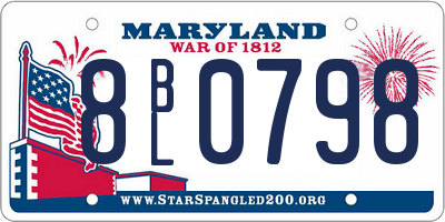MD license plate 8BL0798