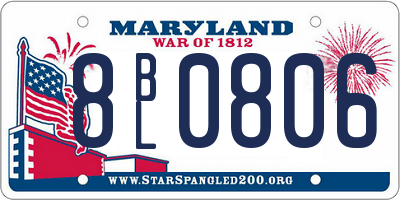 MD license plate 8BL0806