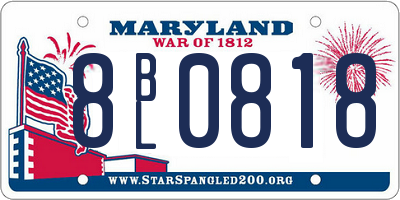 MD license plate 8BL0818