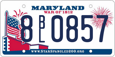 MD license plate 8BL0857