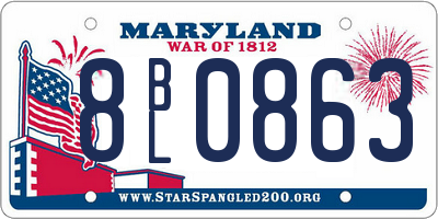 MD license plate 8BL0863