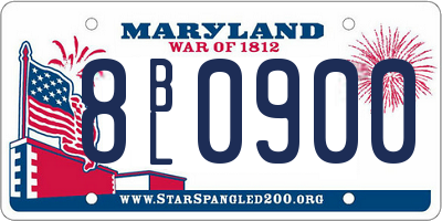 MD license plate 8BL0900