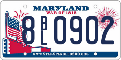 MD license plate 8BL0902