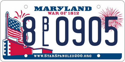 MD license plate 8BL0905