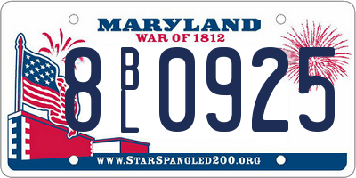 MD license plate 8BL0925