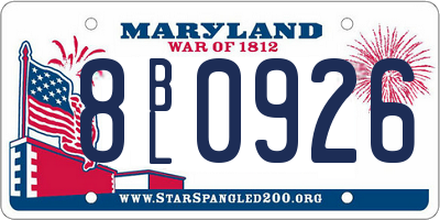 MD license plate 8BL0926