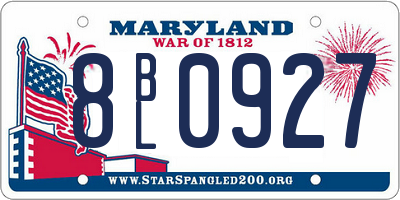 MD license plate 8BL0927