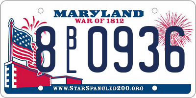 MD license plate 8BL0936