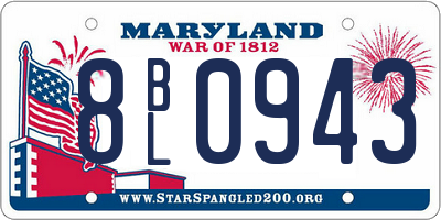 MD license plate 8BL0943