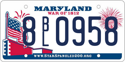 MD license plate 8BL0958