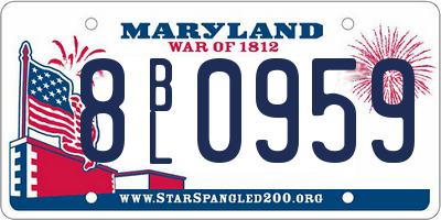 MD license plate 8BL0959