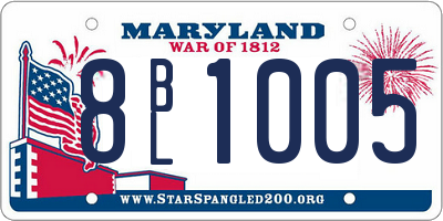 MD license plate 8BL1005