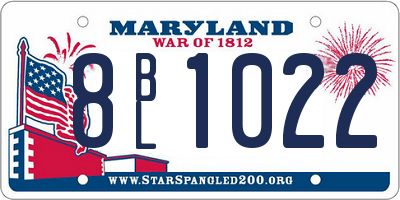 MD license plate 8BL1022