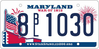 MD license plate 8BL1030