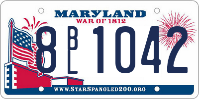 MD license plate 8BL1042