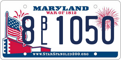MD license plate 8BL1050