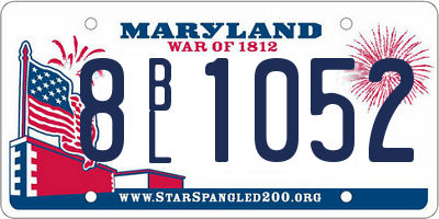 MD license plate 8BL1052