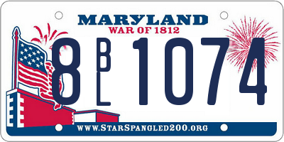 MD license plate 8BL1074