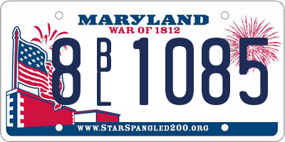 MD license plate 8BL1085