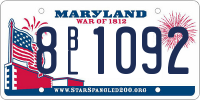 MD license plate 8BL1092