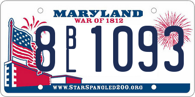 MD license plate 8BL1093