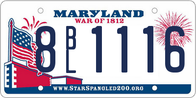 MD license plate 8BL1116