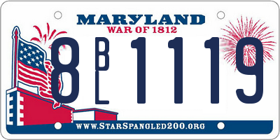 MD license plate 8BL1119