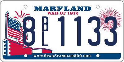 MD license plate 8BL1133