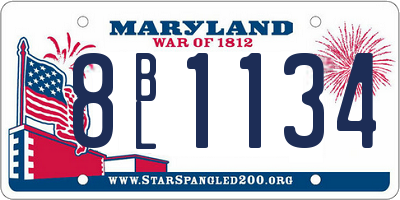 MD license plate 8BL1134