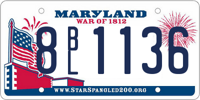 MD license plate 8BL1136