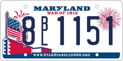 MD license plate 8BL1151