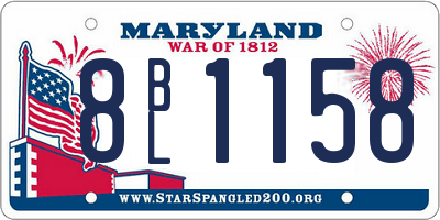 MD license plate 8BL1158