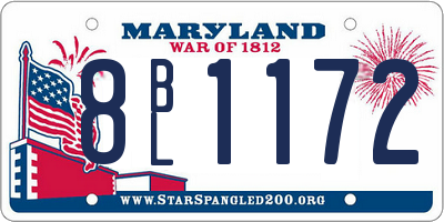 MD license plate 8BL1172
