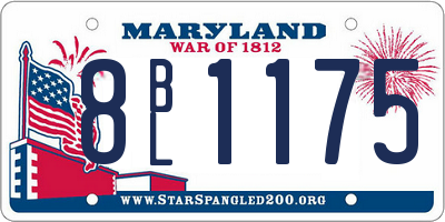 MD license plate 8BL1175