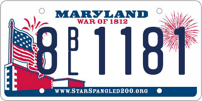 MD license plate 8BL1181