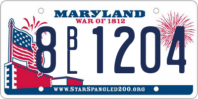 MD license plate 8BL1204
