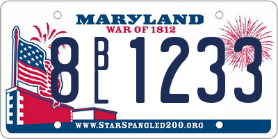 MD license plate 8BL1233