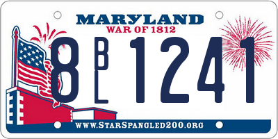 MD license plate 8BL1241