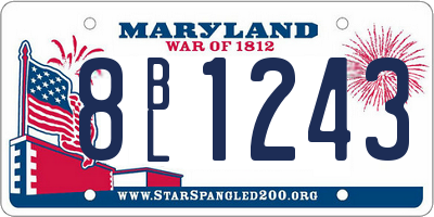 MD license plate 8BL1243