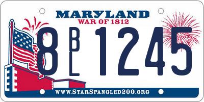 MD license plate 8BL1245