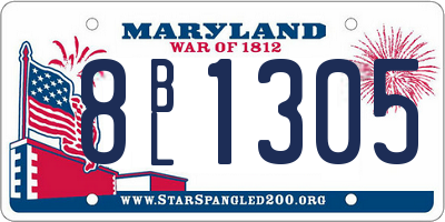 MD license plate 8BL1305