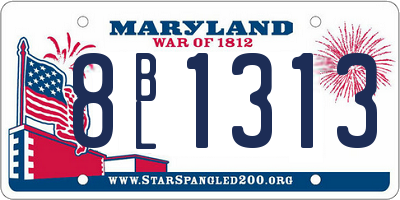 MD license plate 8BL1313