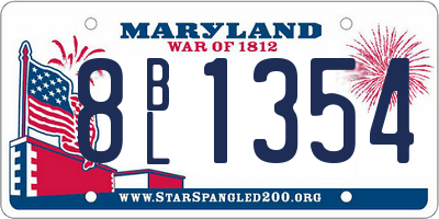MD license plate 8BL1354