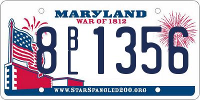 MD license plate 8BL1356